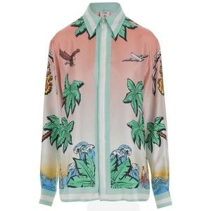 Casablanca Shirt In Pure Silk With Graphic Print - NWT